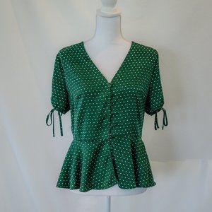 Green Peplum Blouse